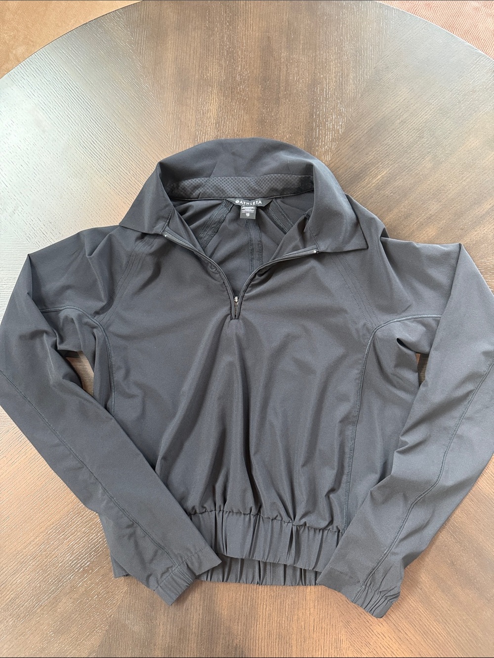Athleta Black Half-Zip Lightweight Utility Jacket